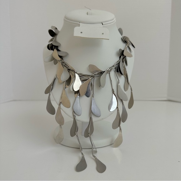 BCBGMAXAZRIA SILVER DROP NECKLACE - Picture 2 of 7